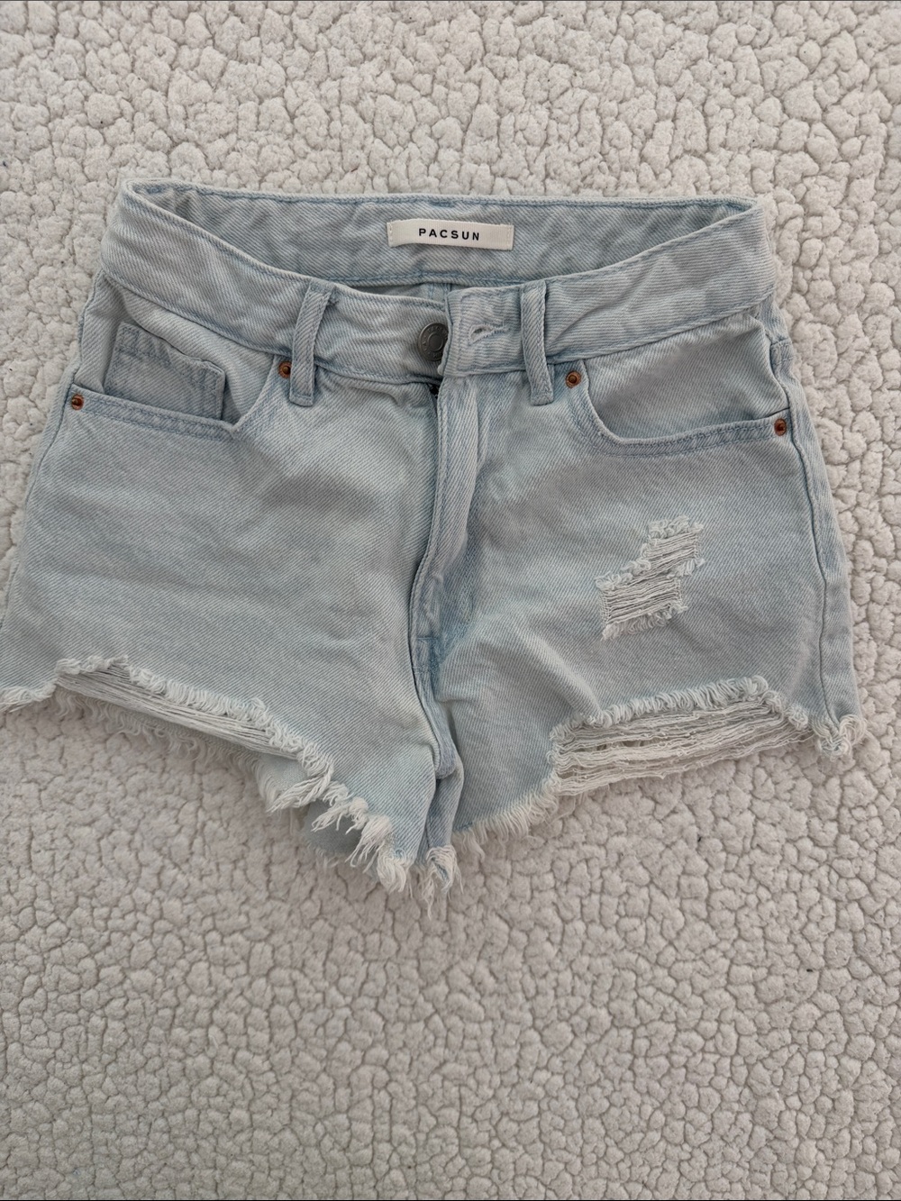 PacSun Light Wash Distressed Denim Cutoff Shorts